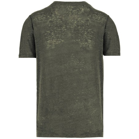Camiseta lino cuello redondo hombre