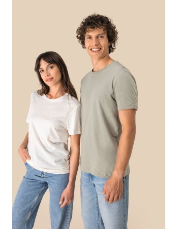 Camiseta ecorresponsable algodón orgánico y lino unisex
