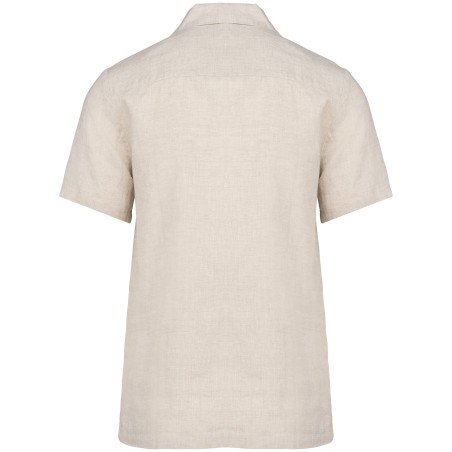 Men\\\'s linen bowling collar short-sleeved shirt