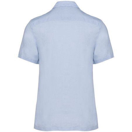 Men\\\'s linen bowling collar short-sleeved shirt