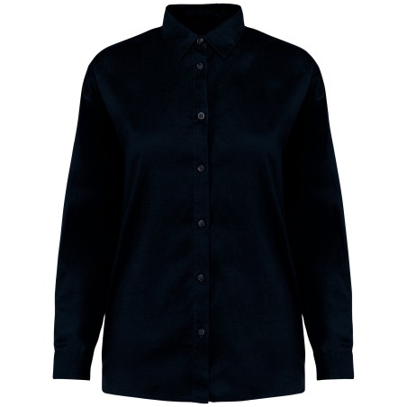 Eco-friendly ladies\\\' washed effect lyocell dropped shoulders shirt