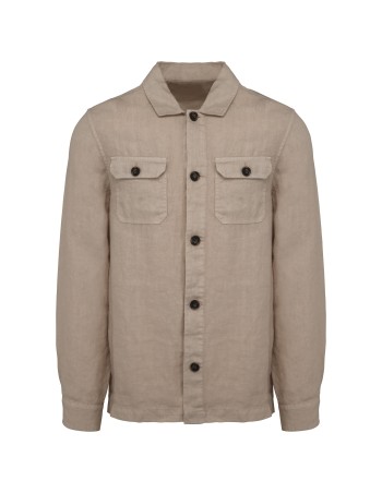 Sobrecamisa efecto lavado de lino hombre 2