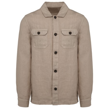 Men\\\'s linen washed effect overshirt