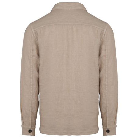 Men\\\'s linen washed effect overshirt