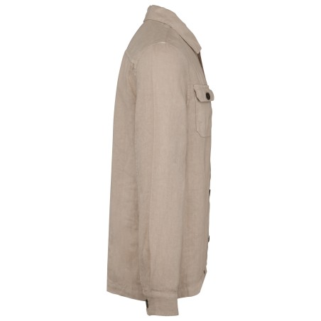 Men\\\'s linen washed effect overshirt