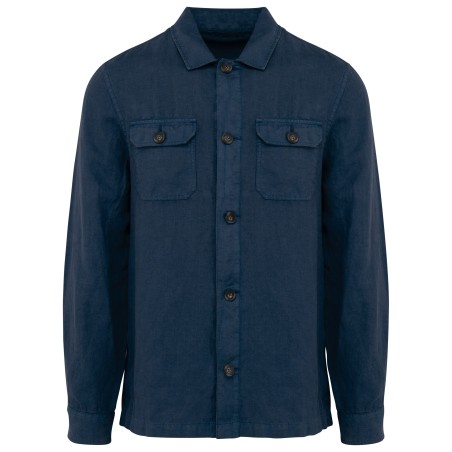 Sobrecamisa efecto lavado de lino hombre