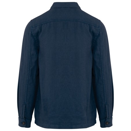 Men\\\'s linen washed effect overshirt