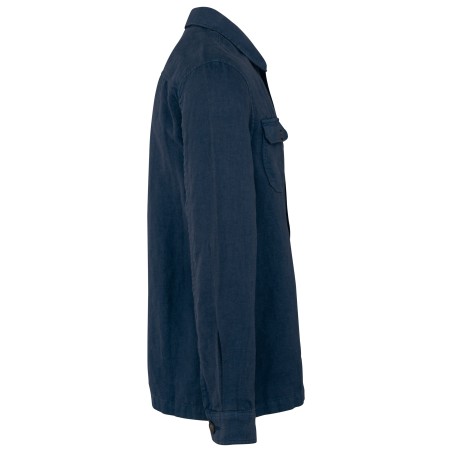 Sobrecamisa efecto lavado de lino hombre