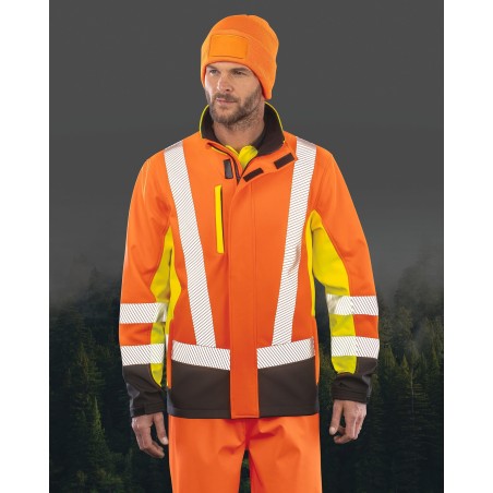 3-layer recycled softshell safety jacket