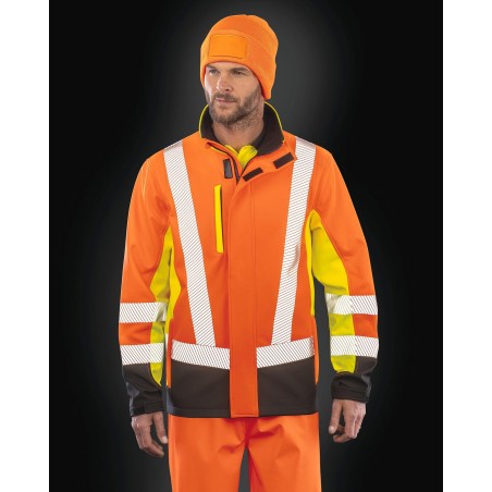 3-layer recycled softshell safety jacket