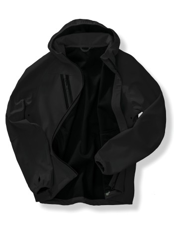 3-layer unisex recycled softshell jacket with hood 2