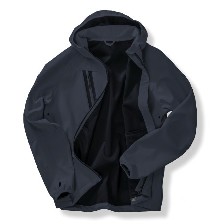 3-layer unisex recycled softshell jacket with hood