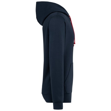 Unisex contrast patterned hooded sweatshirt