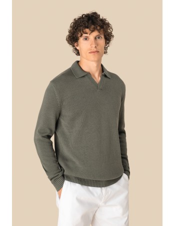 Men\\\'s jumper with polo collar