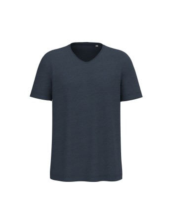 Eco-friendly men\\\'s dropped shoulders raw edge collar... 2