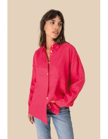 Ladies\\\' Oversize Linen Shirt