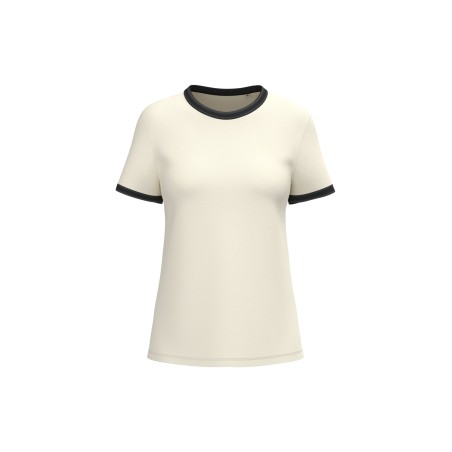 Eco-friendly ladies\\\' ringer t-shirt with washed effect binding