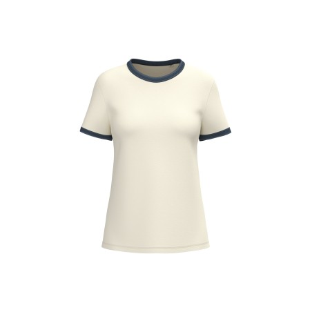 Eco-friendly ladies\\\' ringer t-shirt with washed effect binding