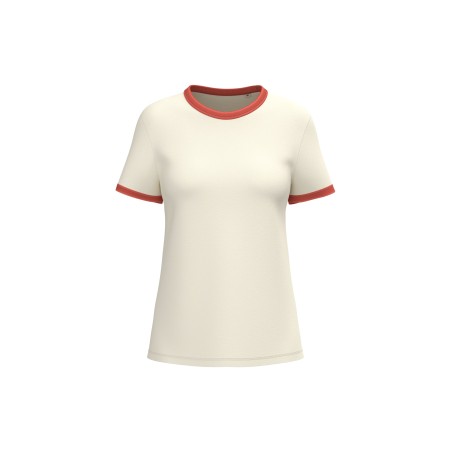 Camiseta ringer ecorresponsable con ribetes contrastados efecto lavado mujer