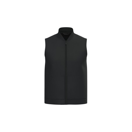 Chaleco acolchado de sarga ecorresponsable con cuello tipo beisbolera unisex