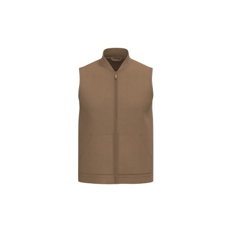 Chaleco acolchado de sarga ecorresponsable con cuello tipo beisbolera unisex
