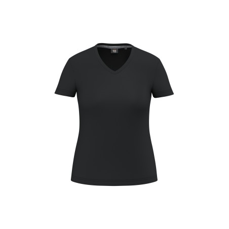 Camiseta ecorresponsable antibacteriana cuello de pico mujer