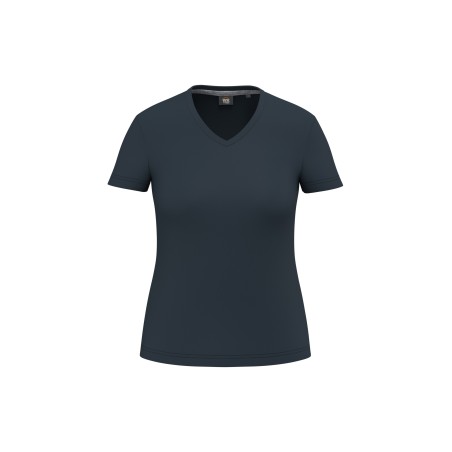 Camiseta ecorresponsable antibacteriana cuello de pico mujer