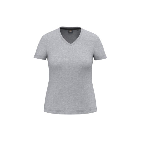 Camiseta ecorresponsable antibacteriana cuello de pico mujer