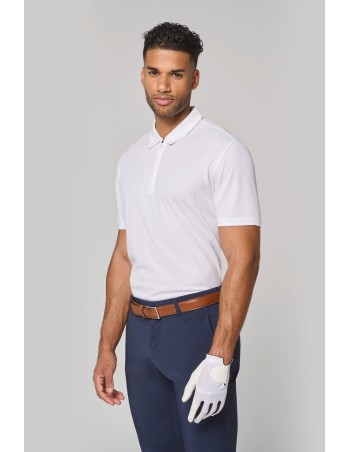 Men\\\'s 1/4 zip sports polo shirt