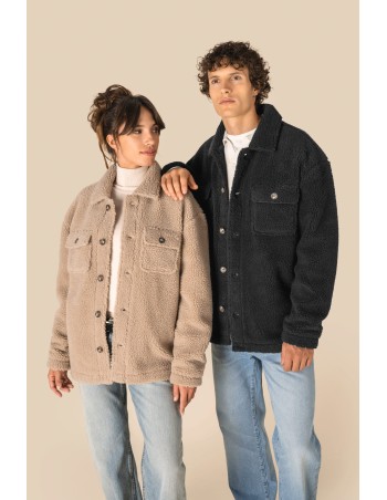 Unisex sherpa dropped shoulders overshirt