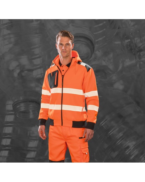 Recycled safety hooded sweatshirt