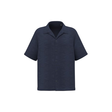Camisa texturizada de manga corta para hombre