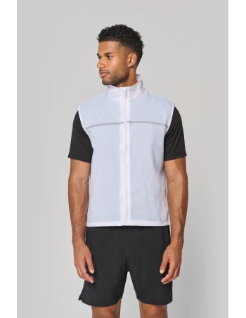 Running gilet with mesh back