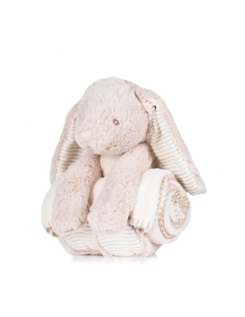 Conejo de peluche y manta