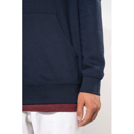 Unisex contrast patterned hooded sweatshirt