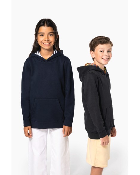 Sudadera con capucha de forro contrastado infantil