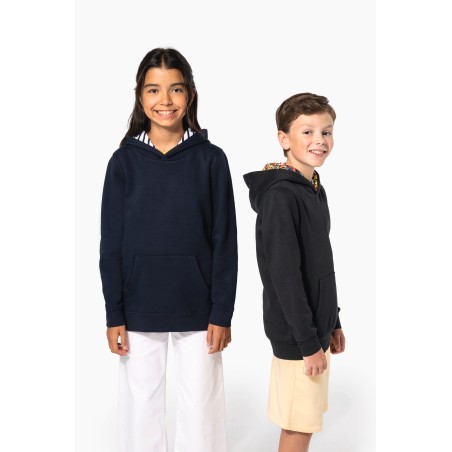 Sudadera con capucha de forro contrastado infantil