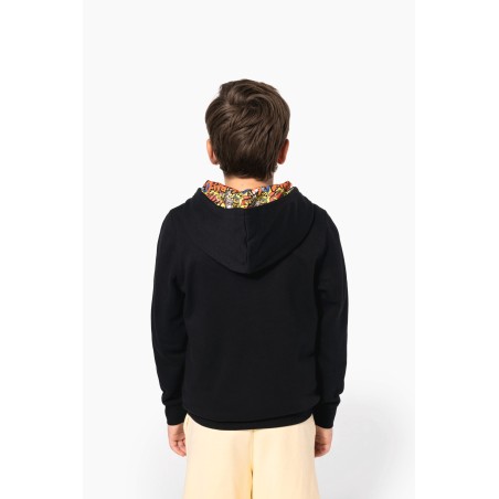 Sudadera con capucha de forro contrastado infantil