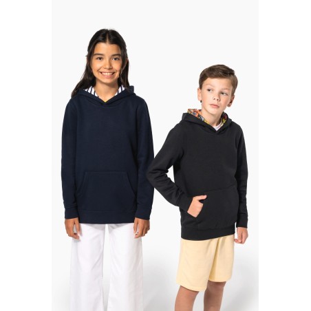 Sudadera con capucha de forro contrastado infantil