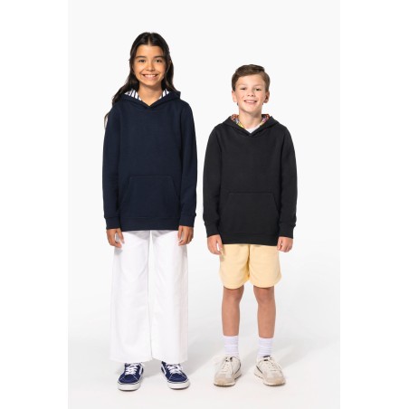 Sudadera con capucha de forro contrastado infantil