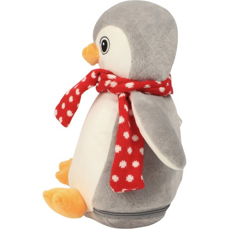 Pingüino de peluche con cremallera