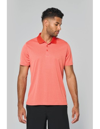 Polo jaspeado de manga corta adulto