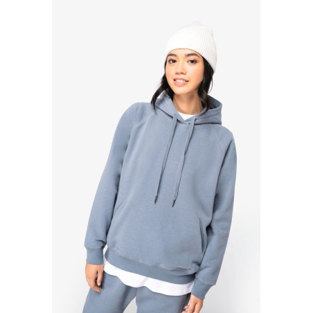 Sudadera ecorresponsable con capucha y mangas raglán mujer