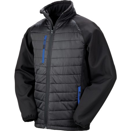 Black compass padded soft shell jacket