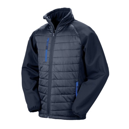 Black compass padded soft shell jacket