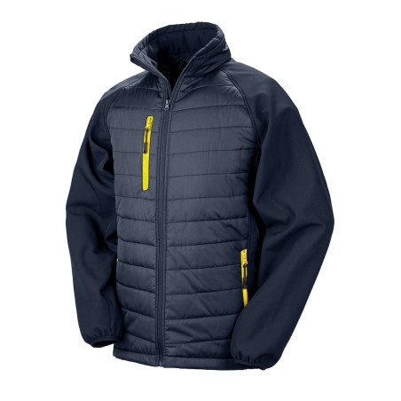 Black compass padded soft shell jacket
