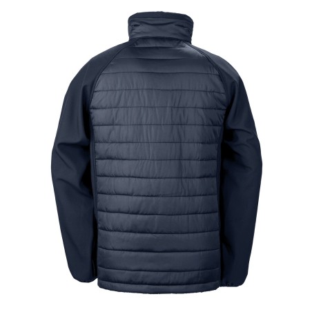 Black compass padded soft shell jacket