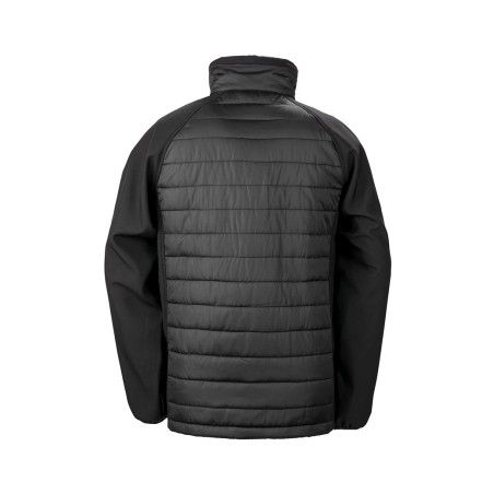 Black compass padded soft shell jacket