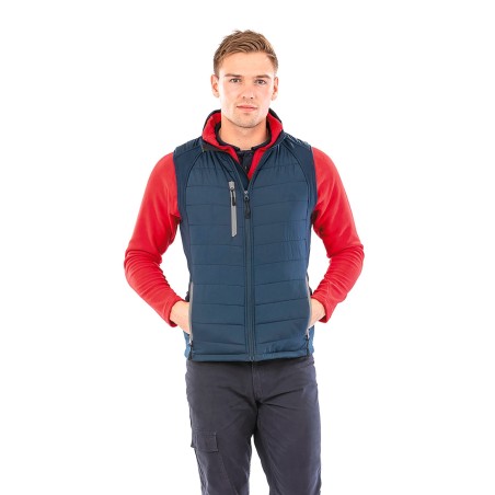 Black compass padded soft shell gilet