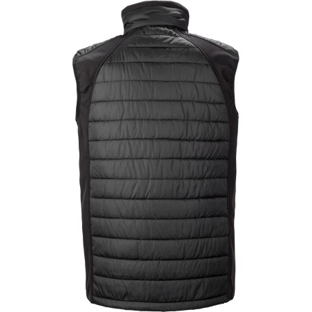 Black compass padded soft shell gilet